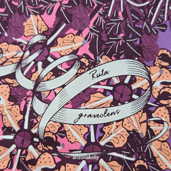 NWT Silk Twill Scarf Hand-Rolled Pineda Covalin Herbalist Flowers - Picture 12 of 16